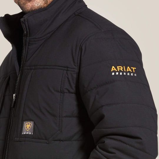Ariat Men's Rebar Valiant Stretch Canvas Insulated Jacket Black - 10032975 - Overlook Boots