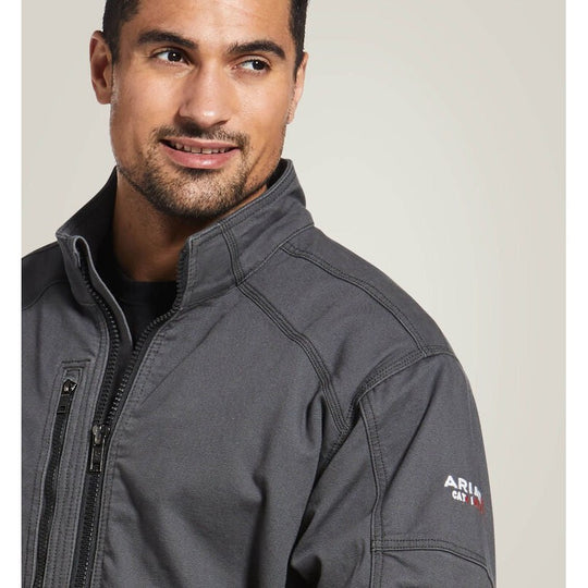 Ariat Men's Flame Resistant DuraLight Cordura Canvas Field Jacket Grey - 10033193 - Overlook Boots