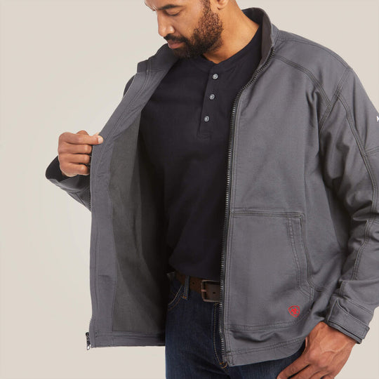 Ariat Men's Flame Resistant DuraLight Cordura Canvas Field Jacket Grey - 10033193 Small / Iron Grey / Standard - Overlook Boots