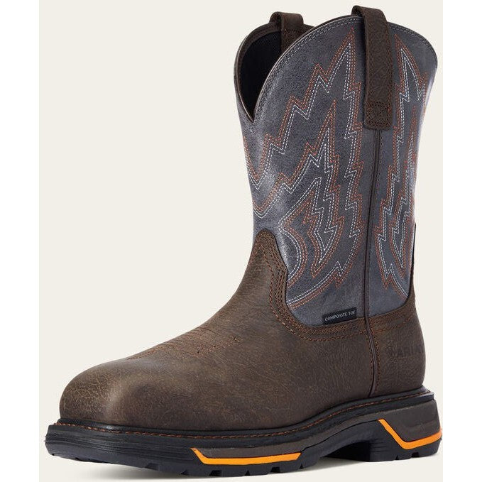 Ariat Men's Big Rig Composite Toe Western Work Boot -Coffee- 10033966 8 / Extra Wide / Iron Coffee - Overlook Boots