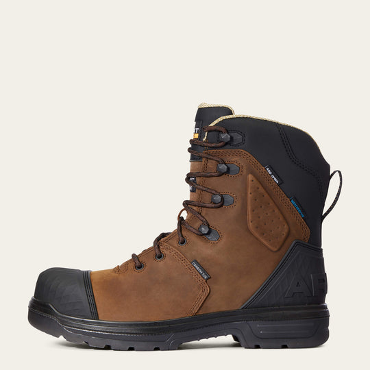 Ariat Men's Outlaw 8" Carbon Toe Waterproof 400G Insulated Puncture Resistant Work Boot - Brown - 10033997 - Overlook Boots