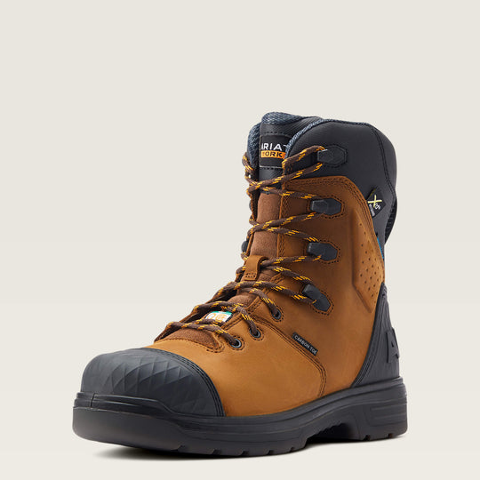 Ariat Men's Outlaw 8" Carbon Toe Waterproof MG Puncture Resistant Work Boot - Brown - 10033998 - Overlook Boots