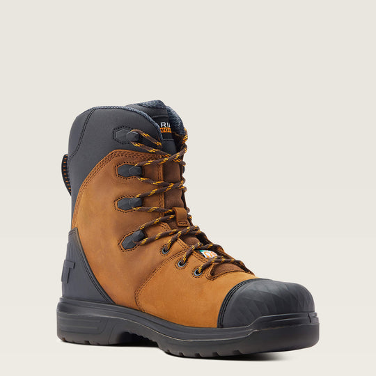 Ariat Men's Outlaw 8" Carbon Toe Waterproof MG Puncture Resistant Work Boot - Brown - 10033998 - Overlook Boots
