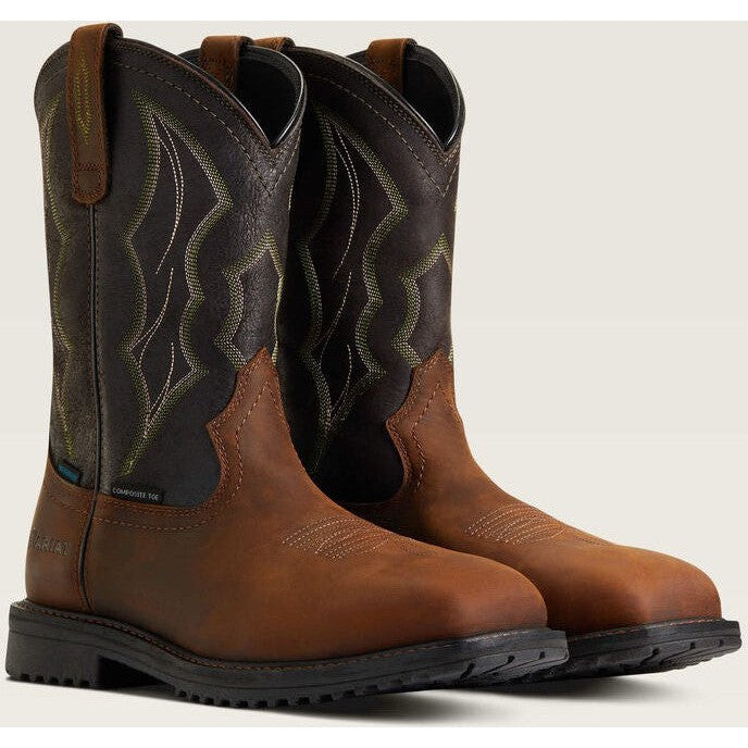 Ariat Men's Rigtek Wide Comp Toe Western Work Boot -Brown- 10034156  - Overlook Boots