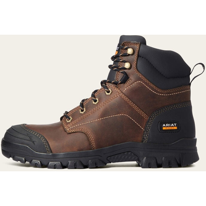 Ariat Men's Treadfast 6" Soft Toe Slip Resistant Work Boot - Brown - 10034672  - Overlook Boots