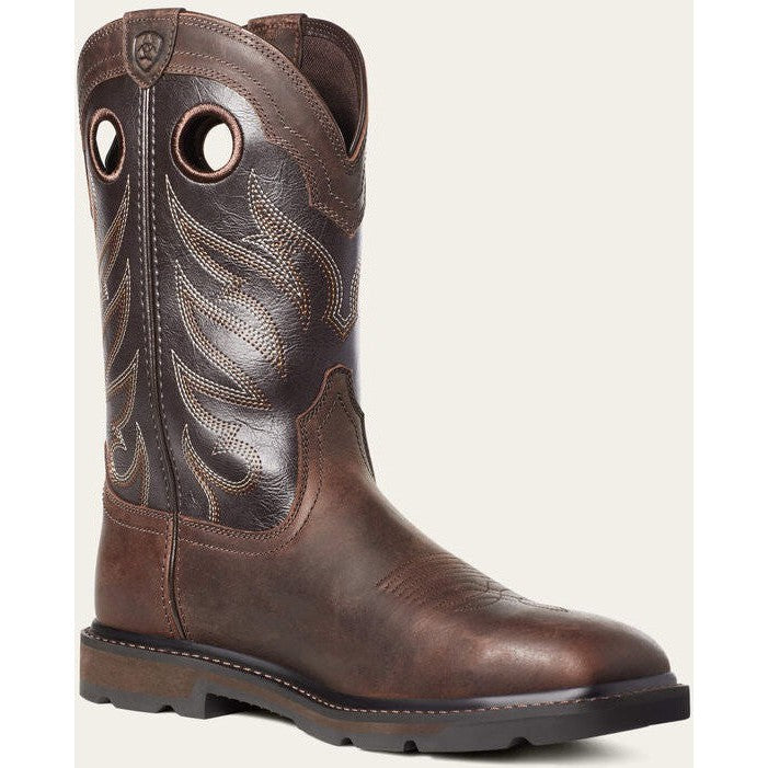 Ariat Men's Groundwork Soft Toe Western Work Boot -Brown- 10034718 7 / Medium / Brown - Overlook Boots
