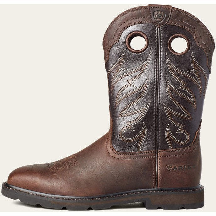 Ariat Men's Groundwork Soft Toe Western Work Boot -Brown- 10034718  - Overlook Boots