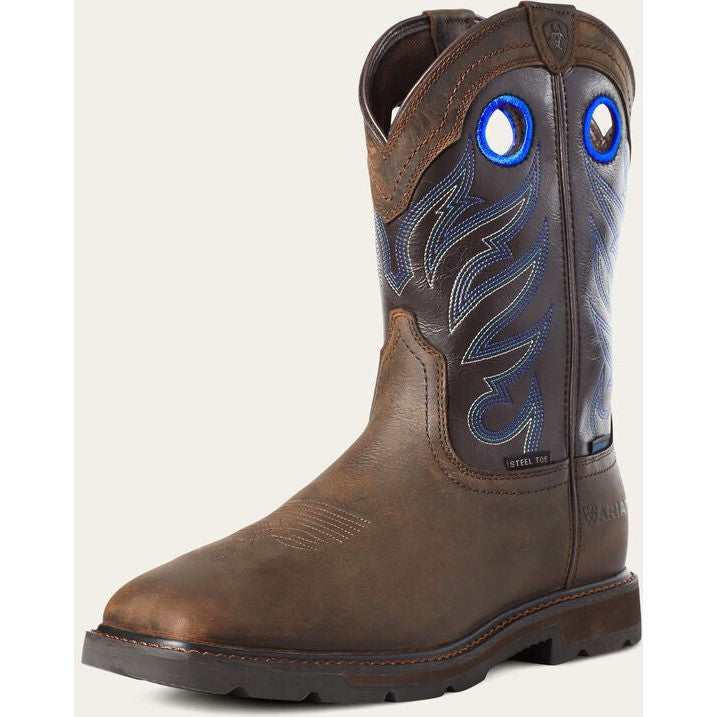 Ariat Men's Groundwork ST Waterproof Western Work Boot - Brown - 10034720  - Overlook Boots
