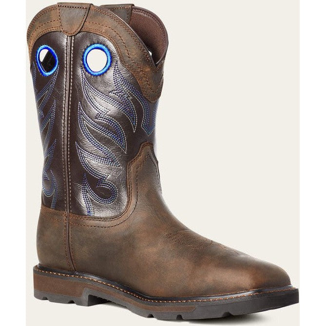 Ariat Men's Groundwork ST Waterproof Western Work Boot - Brown - 10034720 7 / Medium / Brown - Overlook Boots