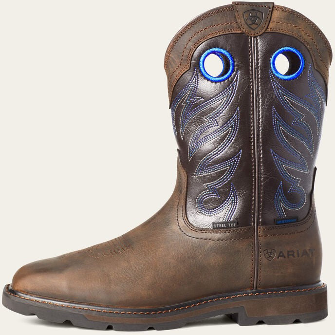 Ariat Men's Groundwork ST Waterproof Western Work Boot - Brown - 10034720  - Overlook Boots
