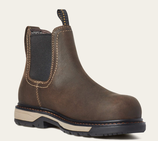 Ariat Women's Riveter Chelsea Composite Toe CSA Waterproof Puncture Resistant Work Boot - Brown - 10035772 5.5 / Narrow / Brown - Overlook Boots