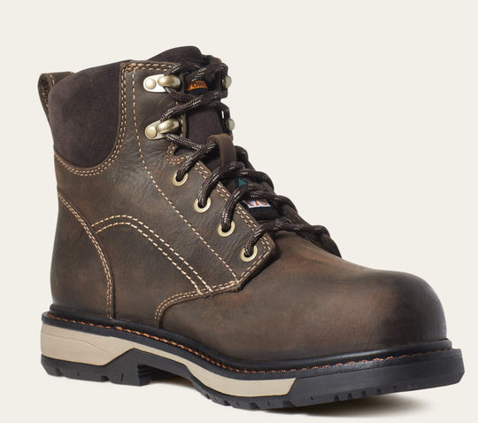 Ariat Women's Riveter 6" Composite Toe CSA Waterproof Puncture Resistant Work Boot - Brown - 10035773 5.5 / Narrow / Brown - Overlook Boots