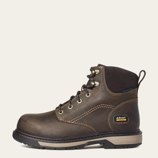 Ariat Women's Riveter 6" Composite Toe CSA Waterproof Puncture Resistant Work Boot - Brown - 10035773 - Overlook Boots
