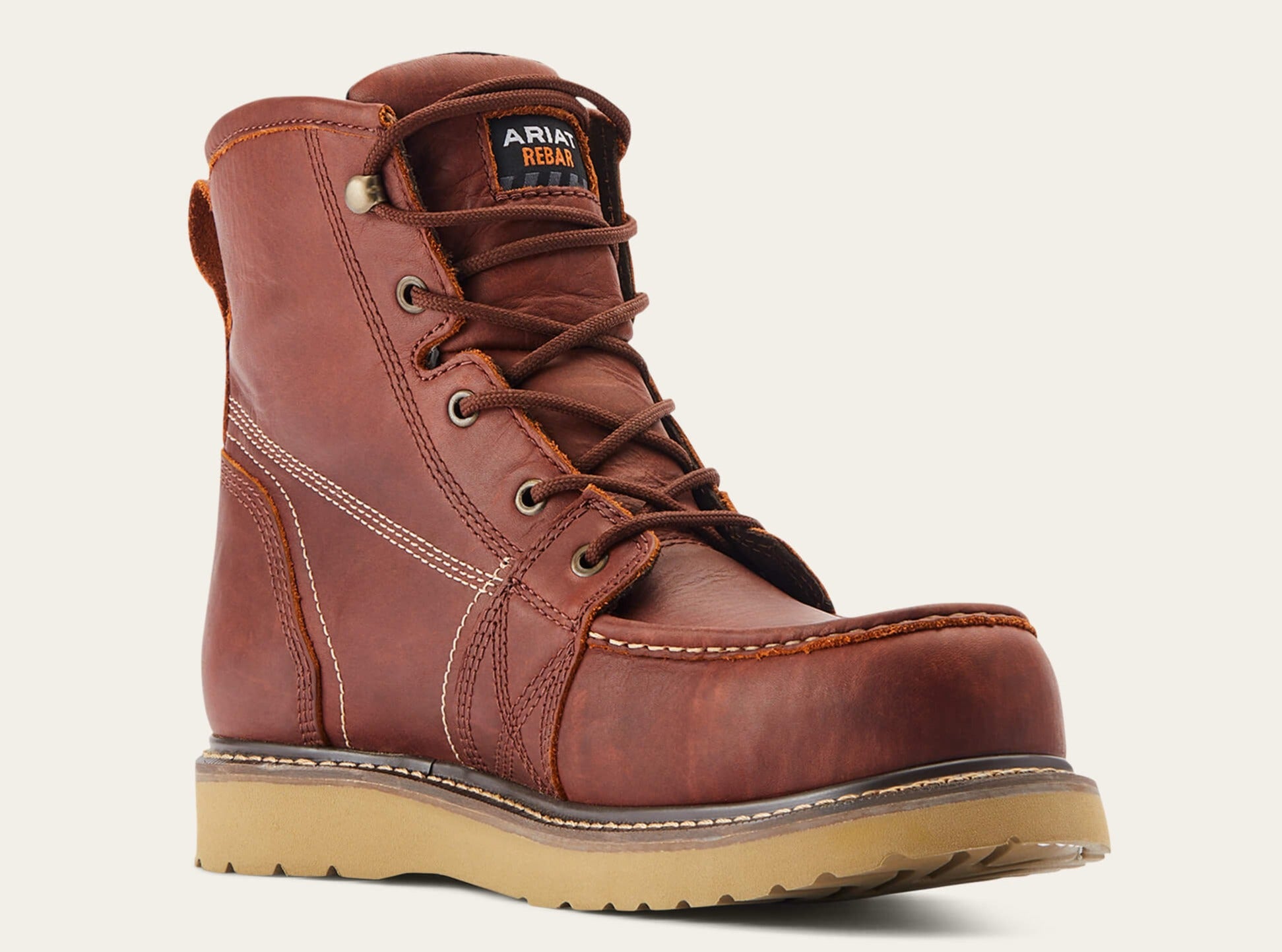 Ariat Men's Rebar Wedge 6" Comp Toe WP Work Boot - Rusted Copper - 10035917 7 / Medium / Brown - Overlook Boots