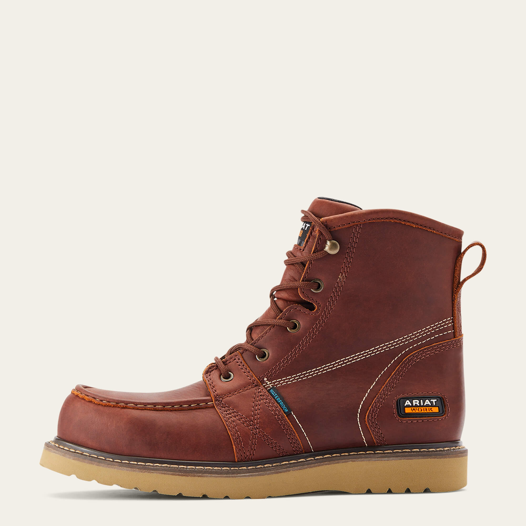 Ariat Men's Rebar Wedge 6" Comp Toe WP Work Boot - Rusted Copper - 10035917  - Overlook Boots
