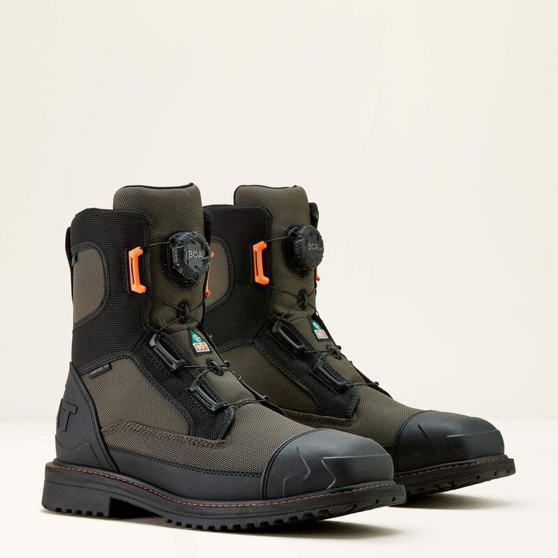 Ariat Men's RigTEK Wildcat 8" Comp Toe Waterproof CSA Work Boot - Iron - 10035930 7 / Medium / Grey - Overlook Boots