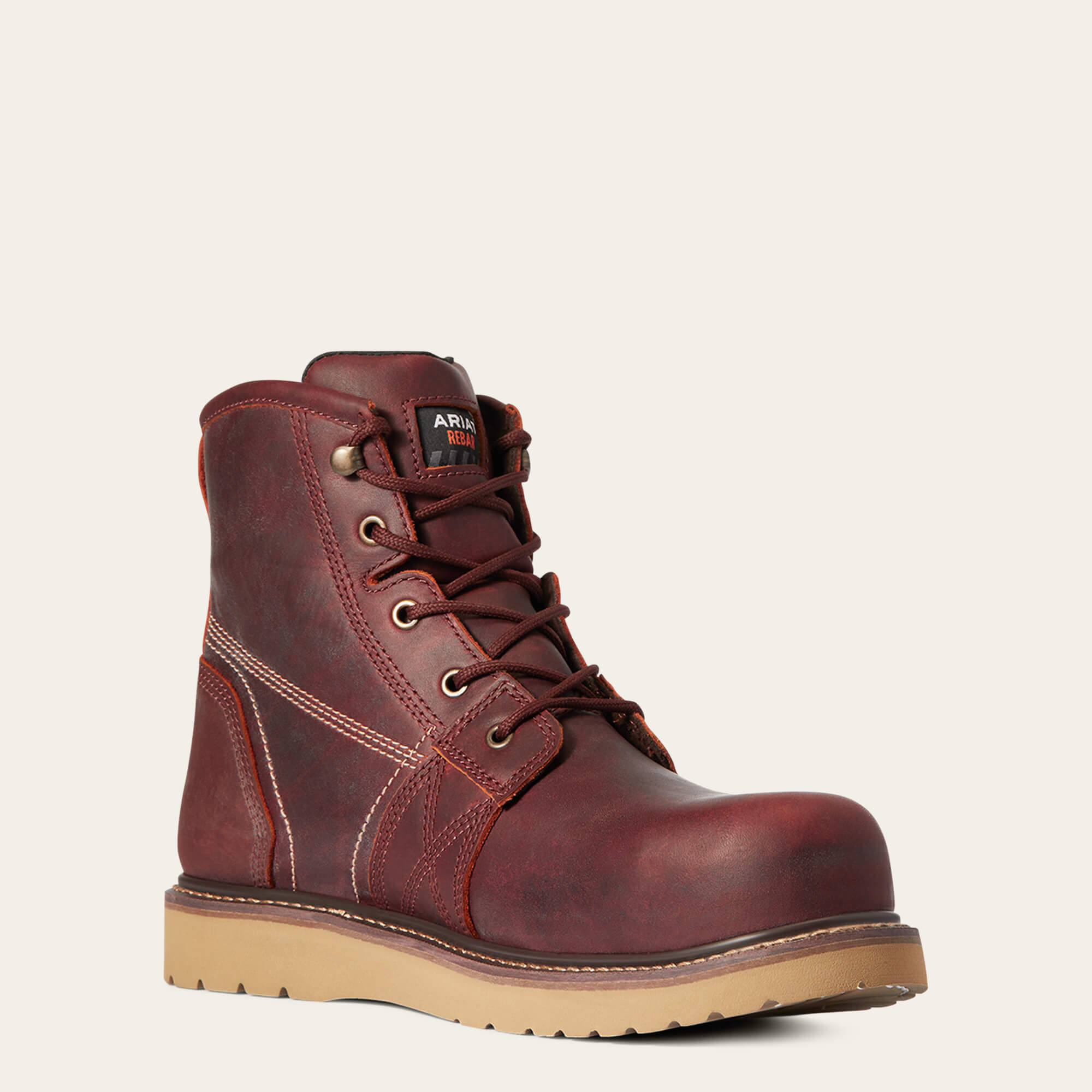 Ariat Men's Rebar Wedge 6" Comp Toe WP Work Boot - Rusted Copper - 10035945 7 / Medium / Brown - Overlook Boots