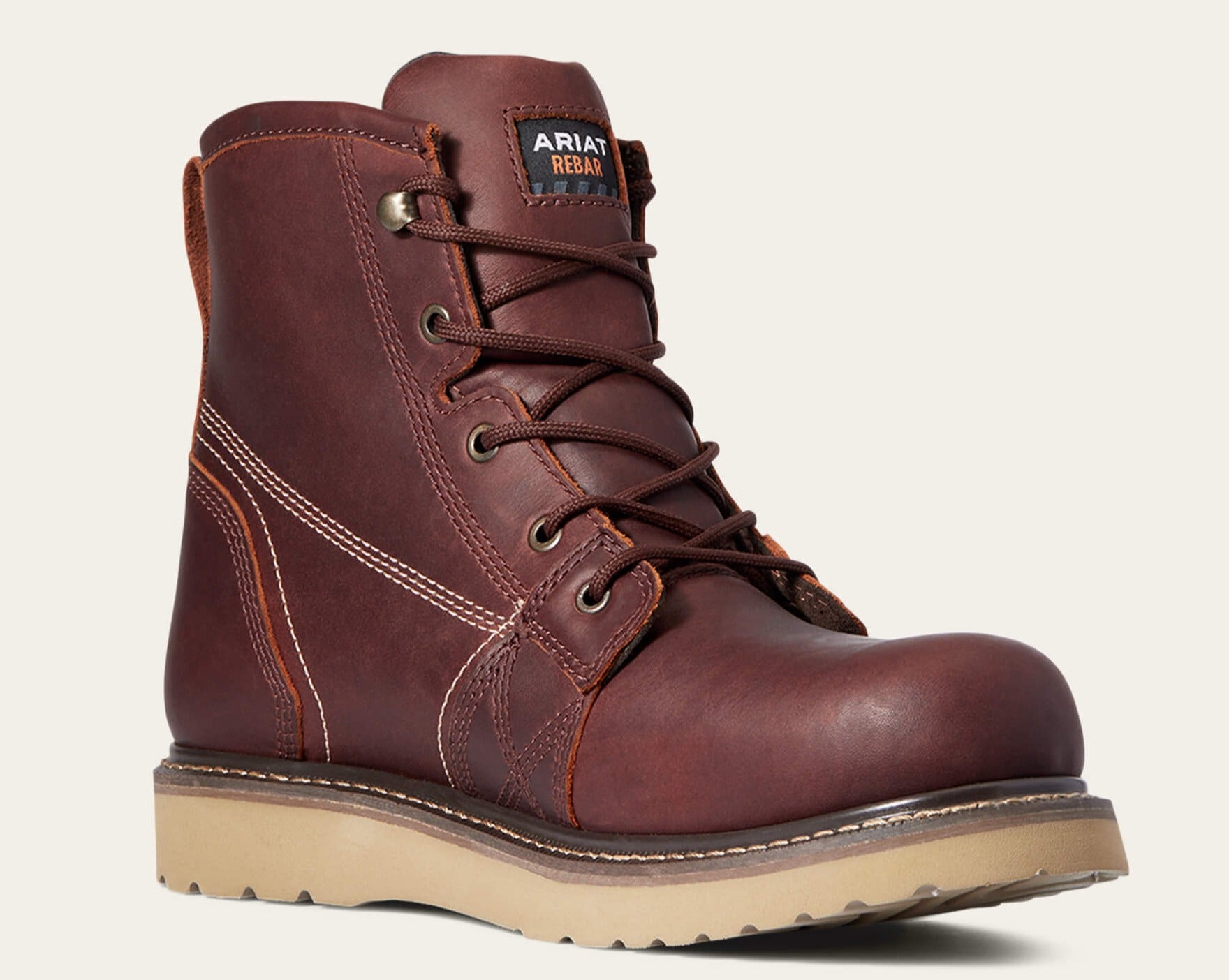 Ariat Men's Rebar Wedge 6" Soft Toe WP Work Boot - Rusted Copper - 10035946 7 / Medium / Brown - Overlook Boots
