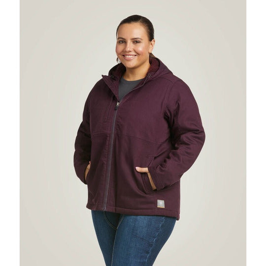 Ariat Women's Rebar DuraCanvas Insulated Work Jacket Plum - 10037589 - Overlook Boots