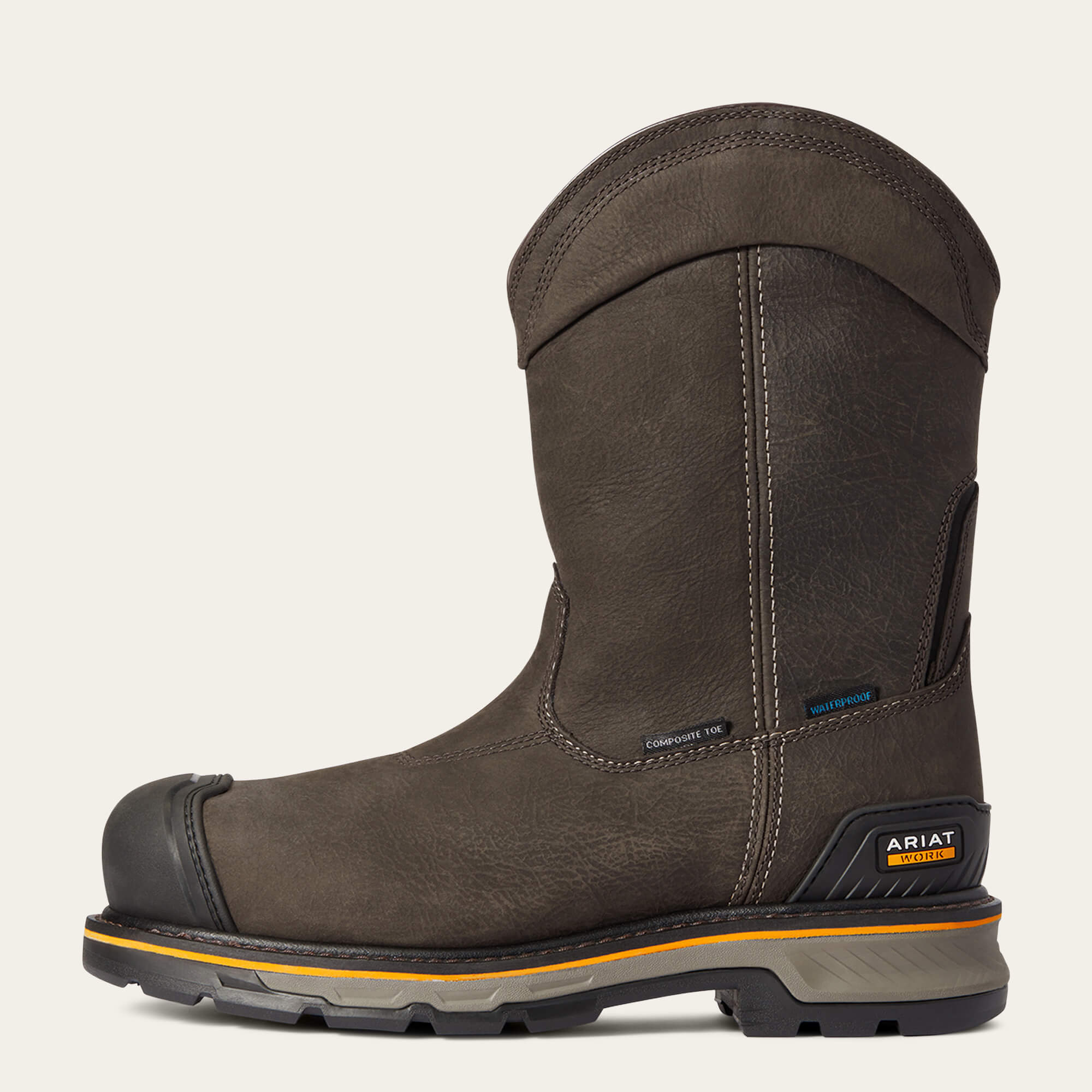 Ariat Men's Stump Jumper Pull On Comp Toe WP Work Boot - Iron Coffee - 10038282  - Overlook Boots