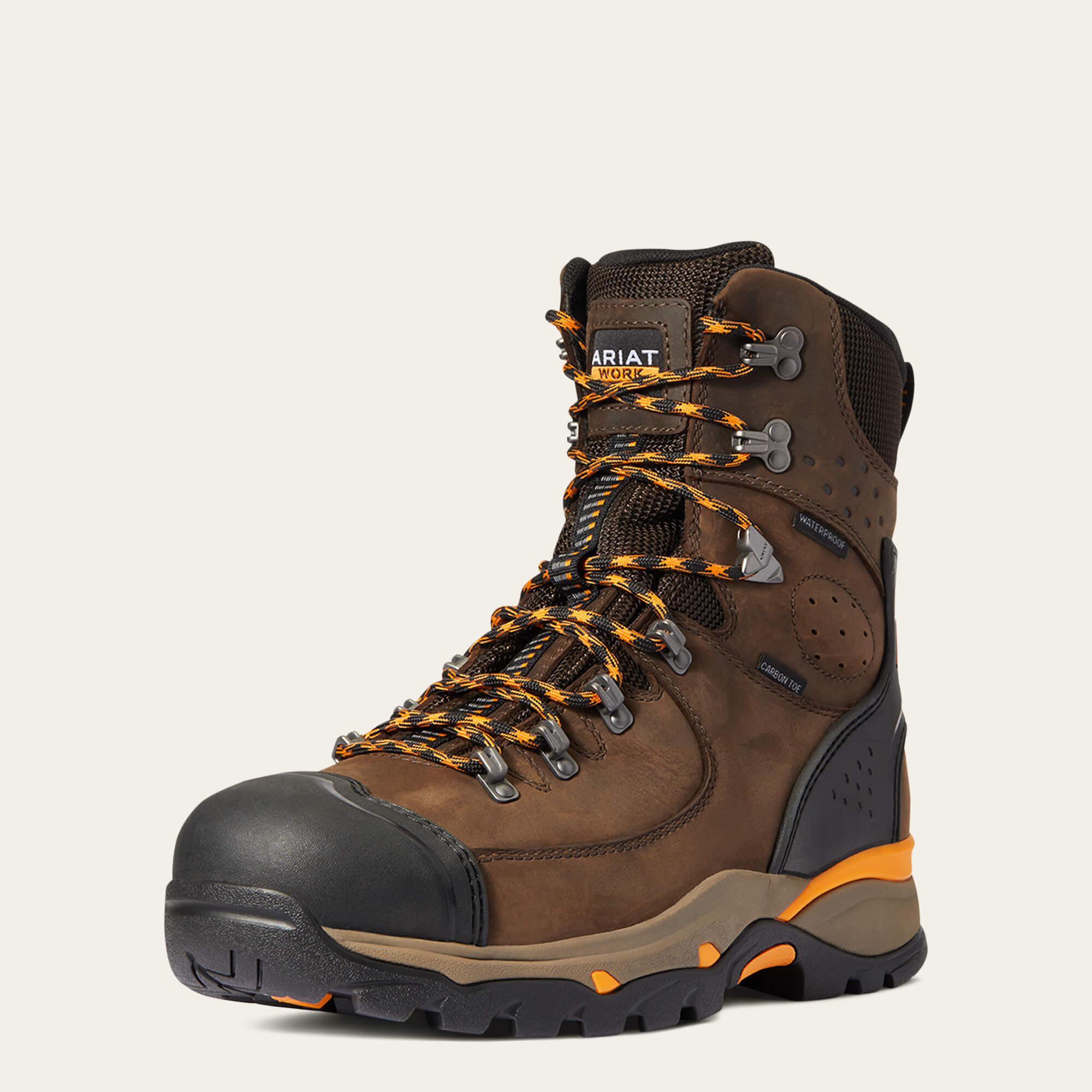 Ariat Men's Endeavor 8" Carbon Toe WP Work Boot - Chocolate Brown - 10038373  - Overlook Boots
