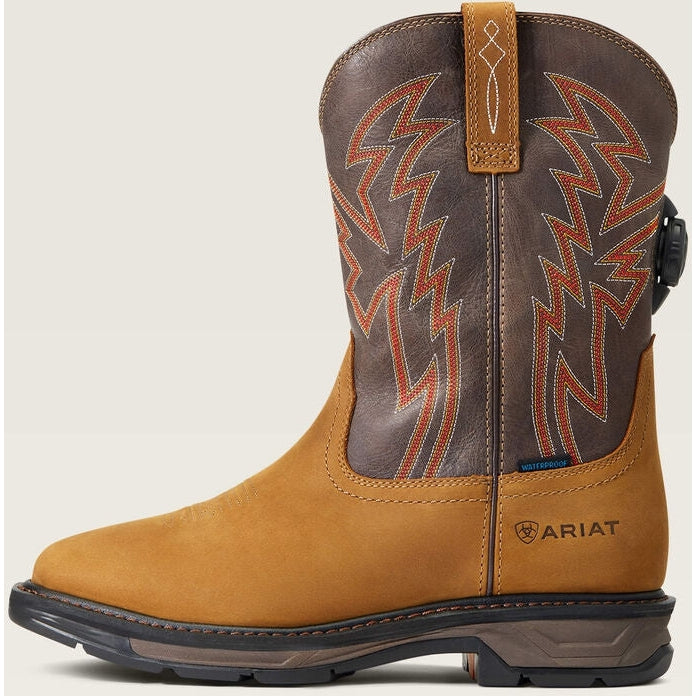 Ariat Men's WorkHog Xt Boa Soft Toe WP  Western Work Boot - Bark - 10038921  - Overlook Boots