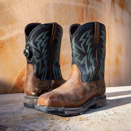Ariat Men's WorkHog Xt BOA Carbon Toe Western Work Boot -Dark Earth- 10038923  - Overlook Boots