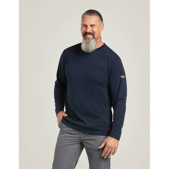Ariat Men's Flame Resistant Max Protect Flame Resist Inherent T-Shirt Navy - 10039161 Small / Navy / Standard - Overlook Boots