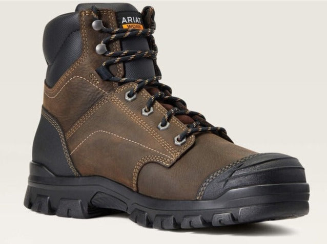 Ariat Men's Treadfast 6" Soft Toe WP Slip Resist Work Boot - Brown - 10040266 7 / Medium / Brown - Overlook Boots