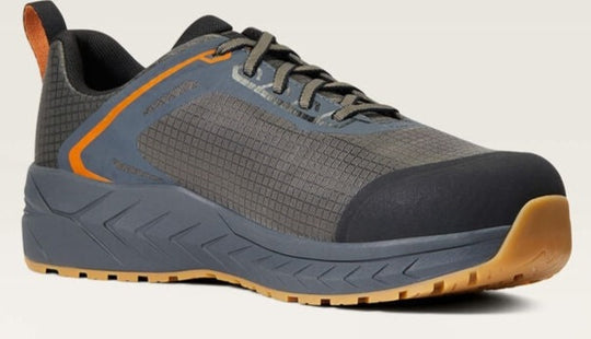 Ariat Men's Outpace Composite Toe Safety Slip Resistant Work Shoe -Gunmetal- 10040282 7.0 / Medium / Grey - Overlook Boots