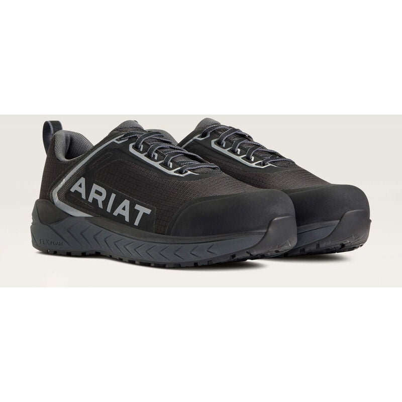 Ariat Men's Outpace CT Safety Slip Resistant Work Shoe - Black - 10040283  - Overlook Boots