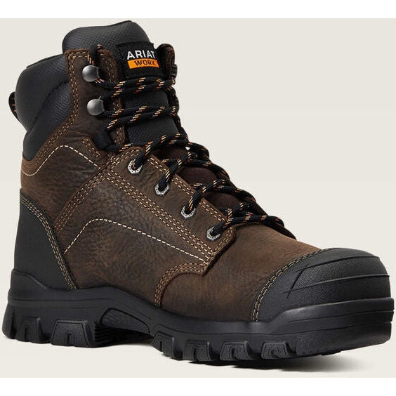 Ariat Men's Treadfast 6" Soft Toe WP Slip Resist Work Boot - Brown - 10040404 7 / Medium / Brown - Overlook Boots