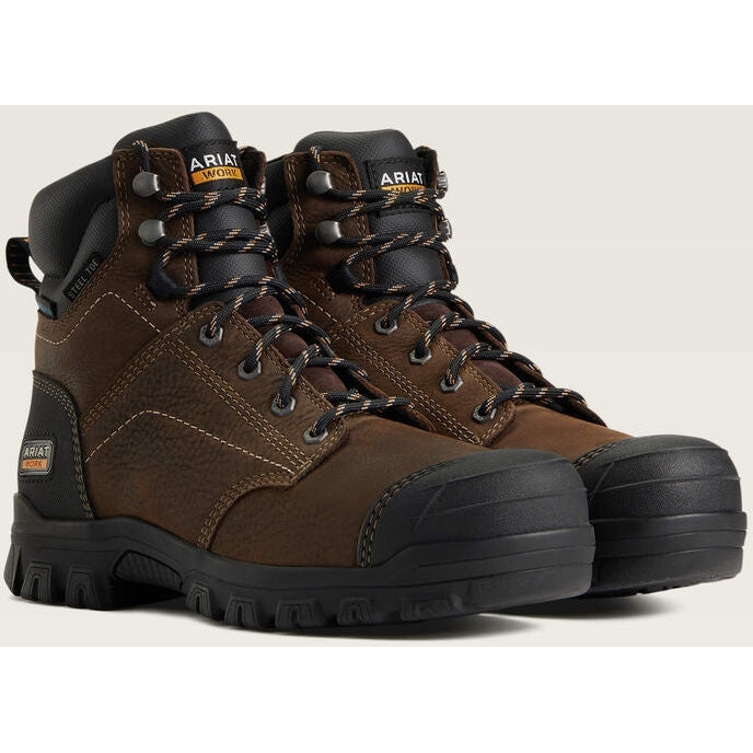 Ariat Women's Treadfast 6" Steel Toe WP Slip Resist Work Boot - Brown - 10040405  - Overlook Boots