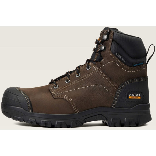 Ariat Women's Treadfast 6" Steel Toe Waterproof Slip Resistant Work Boot - Brown - 10040405 - Overlook Boots