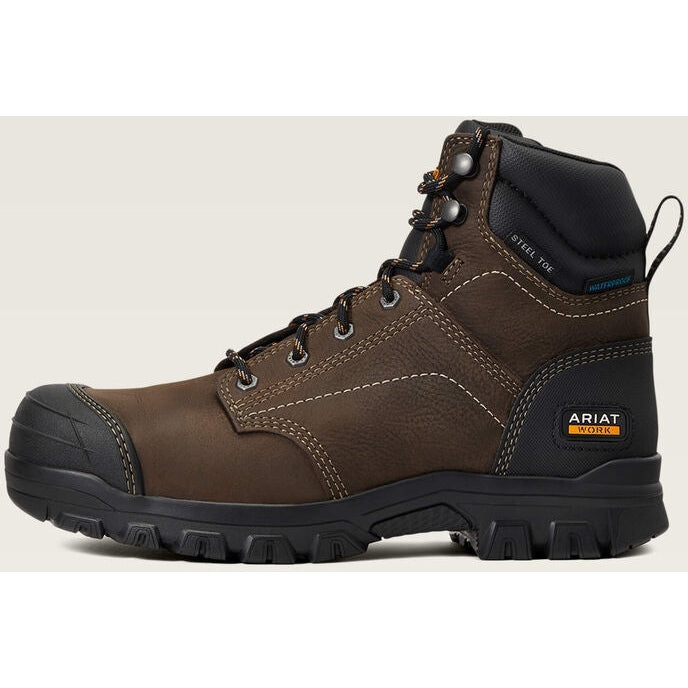 Ariat Women's Treadfast 6" Steel Toe WP Slip Resist Work Boot - Brown - 10040405  - Overlook Boots
