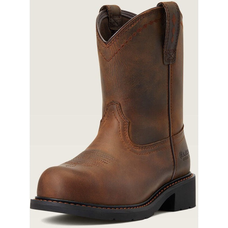 Ariat Women's Fatbaby Pull On Steel Toe Work Boot -Brown- 10040431  - Overlook Boots