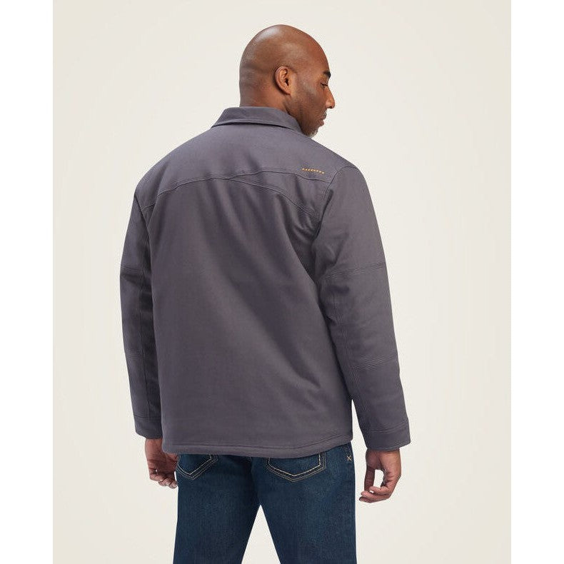 Ariat Men's Rebar DuraCanvas Sherpa-Lined Work Coat Grey 10041505