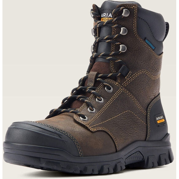 Ariat Men's Treadfast 8" Soft Toe WP Slip Resist Work Boot - Brown - 10042484  - Overlook Boots