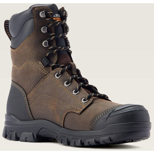 Ariat Men's Treadfast 8" Soft Toe Waterproof Slip Resistant Work Boot - Brown - 10042484 6.0 / Medium / Brown - Overlook Boots