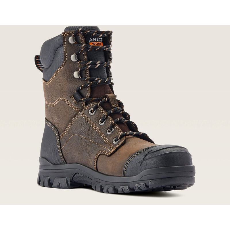 Ariat Men's Treadfast 8" Steel Toe WP Slip Resist Work Boot - Brown - 10042496 7 / Medium / Brown - Overlook Boots