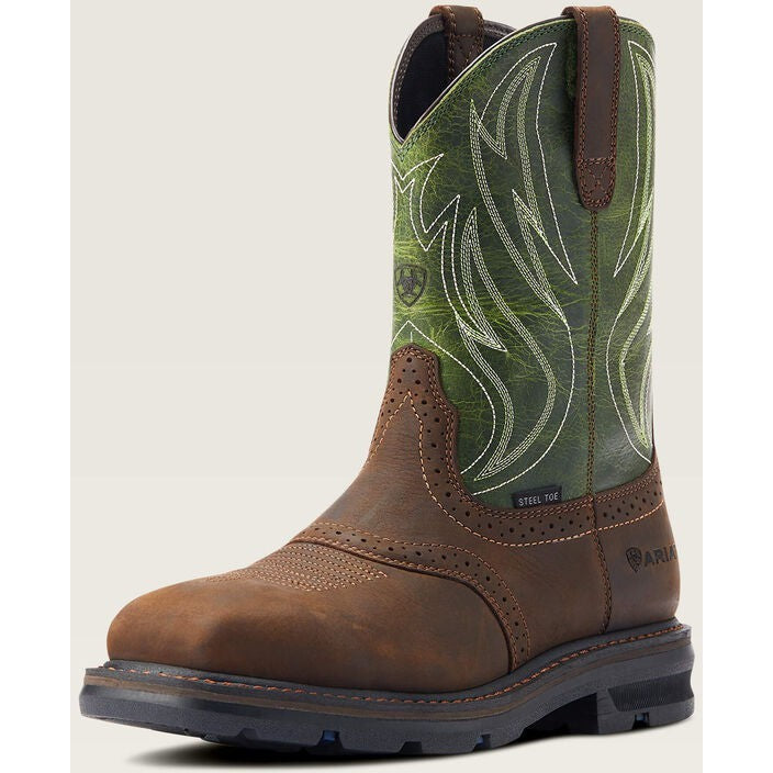 Ariat Men's Sierra Shock Shield Steel Toe Western Work Boot - Brown - 10042541  - Overlook Boots
