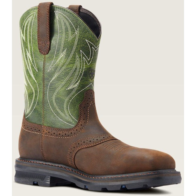Ariat Men's Sierra Shock Shield Steel Toe Western Work Boot - Brown - 10042541 7 / Medium / Dark Brown - Overlook Boots