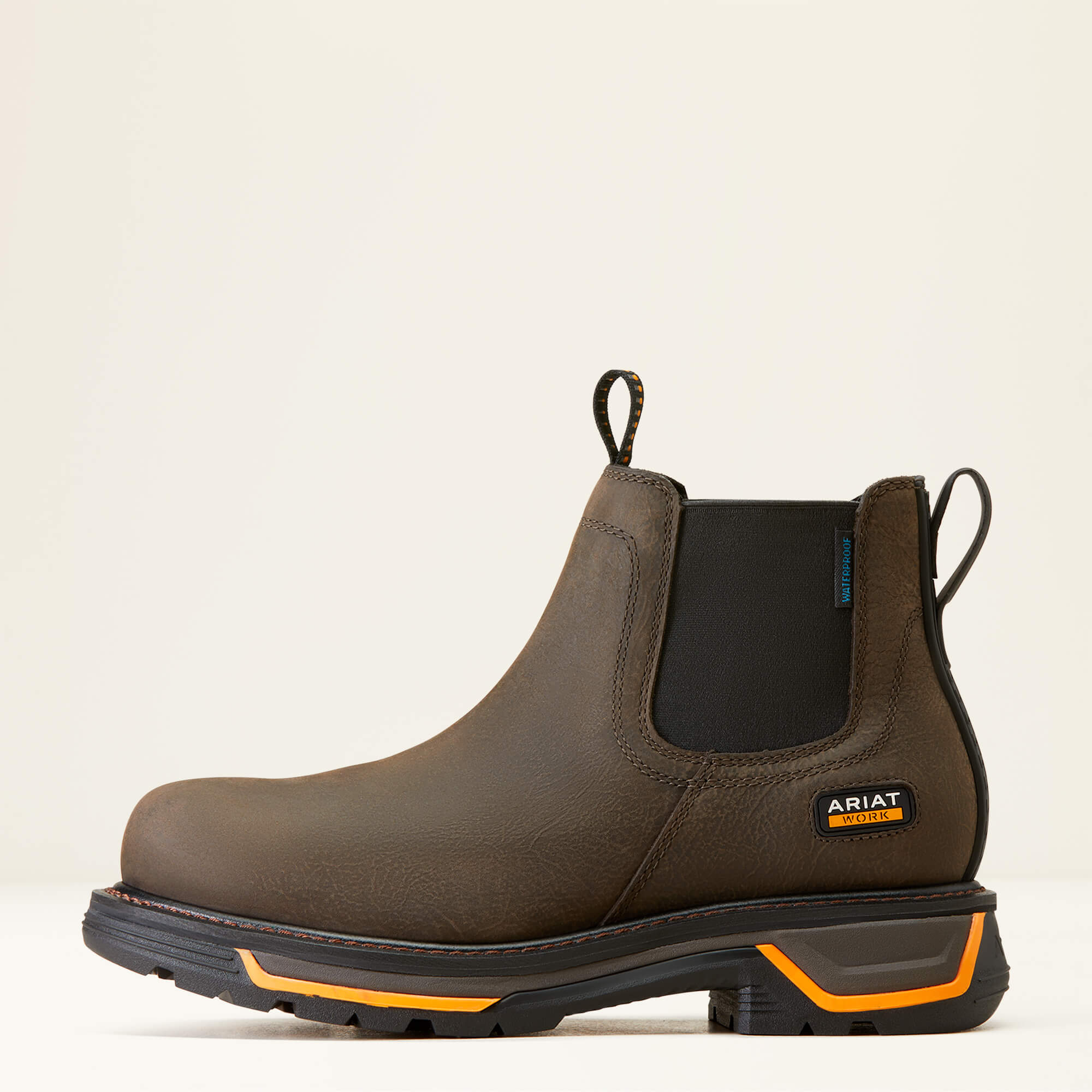 Ariat Men's Big Rig Chelsea Soft Toe WP Work Boot - Iron Coffee - 10042545  - Overlook Boots