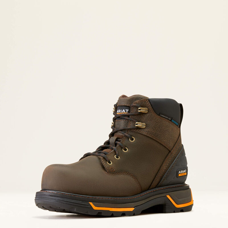 Ariat Men's Big Rig 6" Waterproof Composite Toe Work Boot - Brown - 10042550 6 / Wide / Brown - Overlook Boots