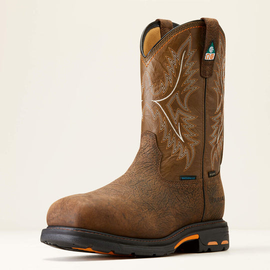 Ariat Men's WorkHog CSA Composite Toe Waterproof Insulated Western Work Boot -Brown- 10042552 - Overlook Boots