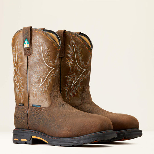 Ariat Men's WorkHog CSA Composite Toe Waterproof Insulated Western Work Boot -Brown- 10042552 - Overlook Boots