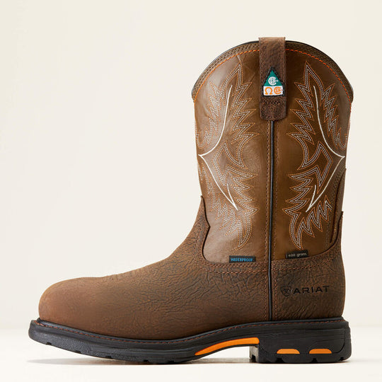 Ariat Men's WorkHog CSA Composite Toe Waterproof Insulated Western Work Boot -Brown- 10042552 - Overlook Boots
