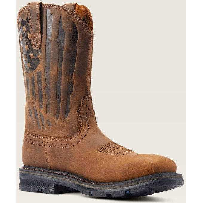 Ariat Men's Sierra Shock Shield Patriot ST Western Work Boot -Brown- 10044426 7 / Medium / Brown - Overlook Boots