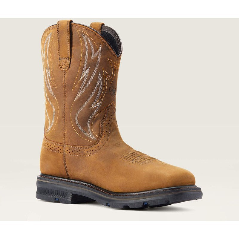 Ariat Men's Sierra Shock Shield Steel Toe Western Work Boot - Brown - 10044544 7 / Medium / Distressed Brown - Overlook Boots