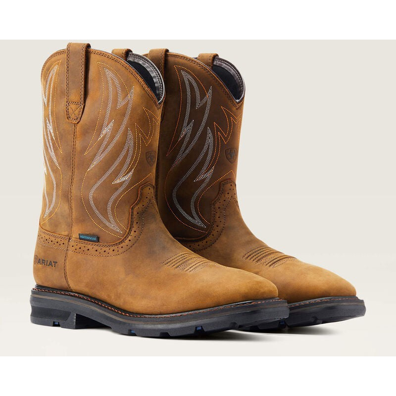 Ariat Men's Sierra Shock Shield WP Western Work Boot - Brown - 10044545  - Overlook Boots